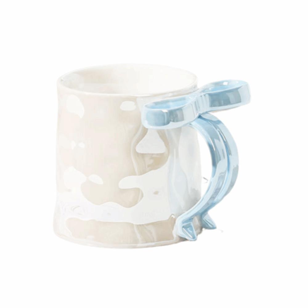 

Sweet Pearlescent Water Cup INS Breakfast Cup Safe Ceramic Coffee Cup Home Decoration синий