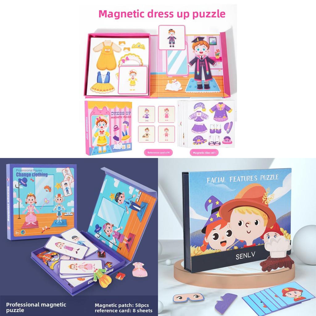 Wooden Magnetic Dress Up Puzzle For Kids With Character And Profession Themes For Early Learning Development
