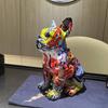Colorful Graffiti Art Dog Statue Collectible Figurine Resin Sculpture Animal Creative for Home