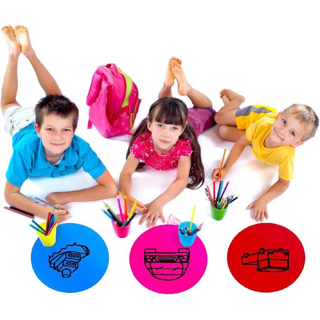 PinCute Updated Larger Sized 11.8 inch 10 Pack Dry Erase Dots Circles Sticker for Spots Tables, Colorful Removable Whiteboard Painting Marker,