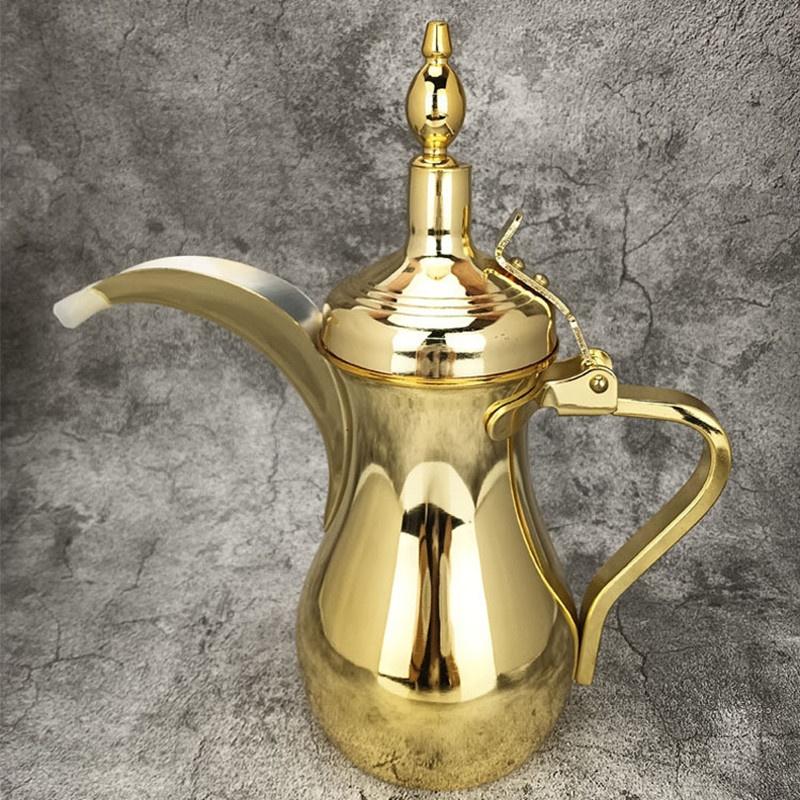 500/700ML Arabic Coffee Kettle, Golden Silver