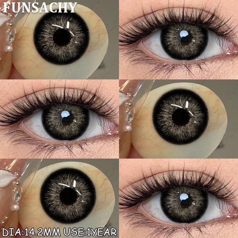 FUNSACHY 1 Pair AUDREY Colored Contact Lenses for Eyes Brown Color Lenses Natural Gray Contacts Koean Softlens Beautiful Pupils