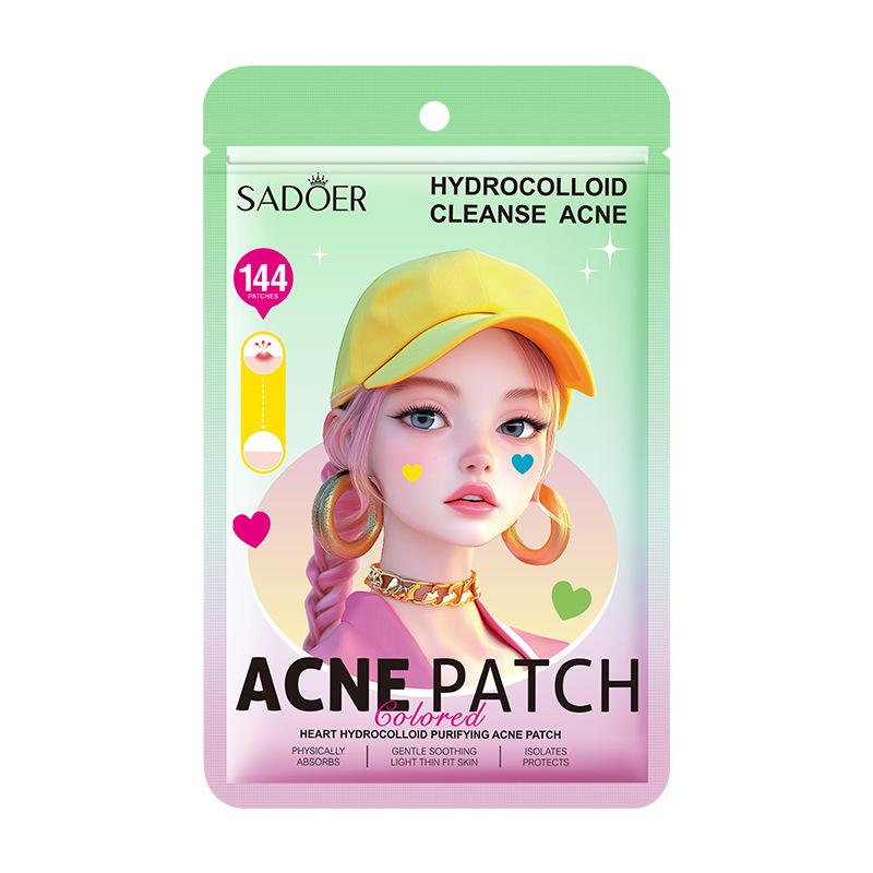 Heart-Shaped Hydrocolloid Acne Patches Purifying Spot Treatment Acne Pimple Patch Invisible Thin Skin Protection 144 Patches Heart-shaped acne patch