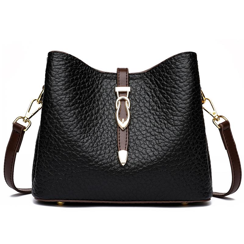High-quality Standard Stone Genuine Leather Shoulder Crossbody Bags for Women Cowhide Female Messenger