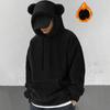 Men's Winter Fashion Solid Color Plush Hooded Sweatshirt