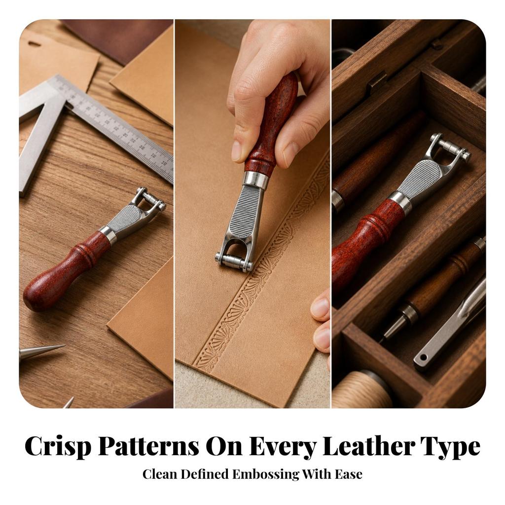Leather Embossing Roller Tool Consistent Detail for Workshop