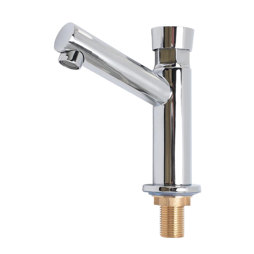 Bathroom Sink Faucet Single Handle Angled Delayed Faucet Water Tap for Home Hotel