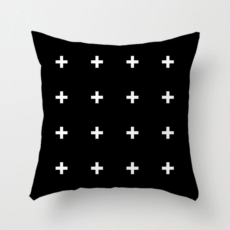 Home decorated black and white geometric cube letter printing cushion  car bedroom living room sofa pillow sleeve