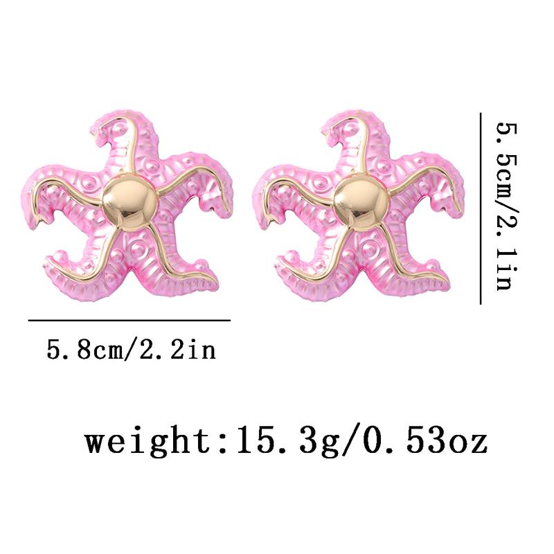 2026 New Summer Sea Star Irregular Stud Earrings for Women Exaggerated Colorful Star Personality Earrings Vacation Jewelry Gifts