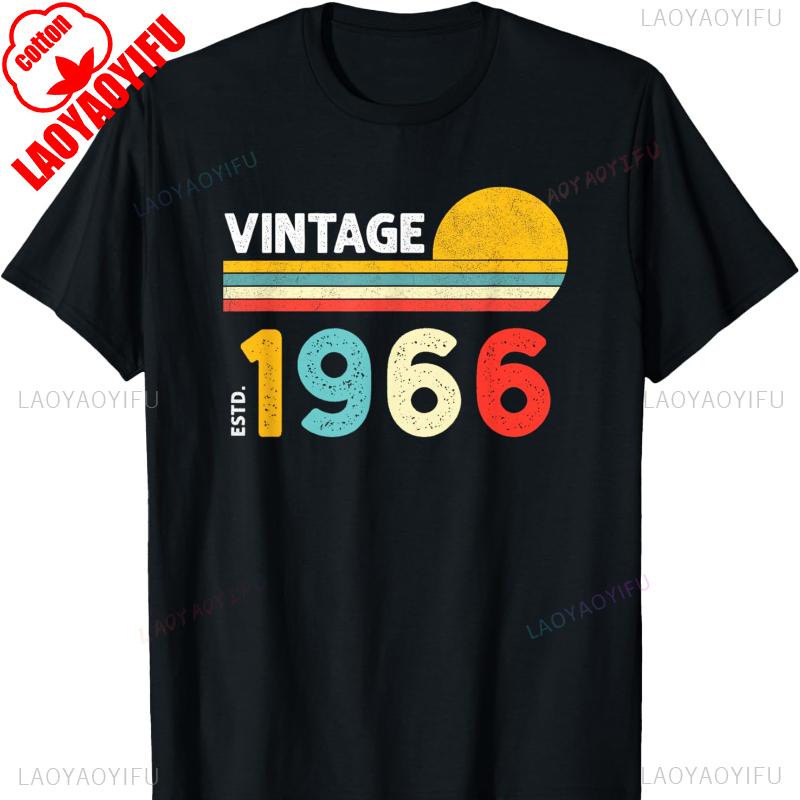 Vintage Nostalgia TShirt High Quality Cotton Crewneck Printed Tshirt Tops Allmatch Casual Style Regular Short Sleeve