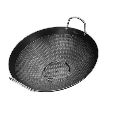 Lilang 47cm Stainless Steel Honeycomb Non-stick Wok