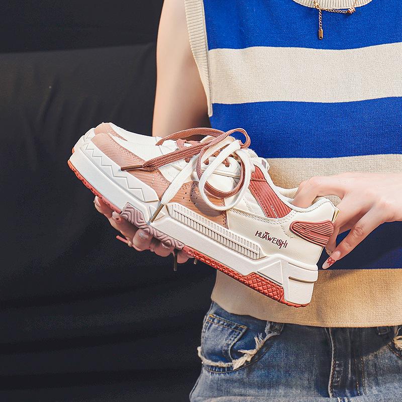 

Little white shoes new autumn shoes women s tide versatile niche heightening casual shoes sports shoes 0 37 розовый