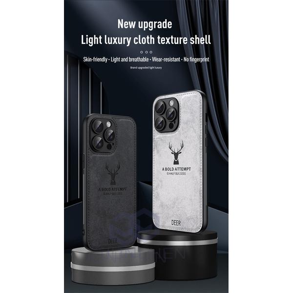 Soft Deer Head Shockproof Silicone Bumper Case For iPhone 15 14 13 12 11 Pro Max 7 8 6 S Plus SE Leather TPU Back Cover