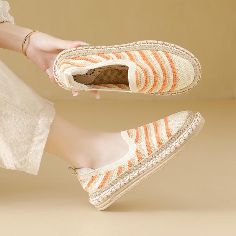 Thin Mesh Women'S Casual Shoes Versatile Summer Flat Bottomed Fisherman'S Shoes Women'S Fashion Breathable Vulcanized Shoes