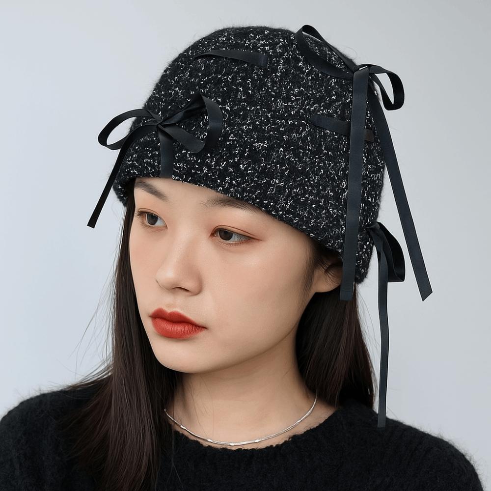 Hollow Sequin Knitted Hat Vintage Woven Cap Retro Beanie Hat  Autumn