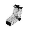 Polka Dot Fungus Edge Crystal Stockings Women'S Summer Thin Breathable Japanese Jk Bow Ballet Transparent Tube Socks