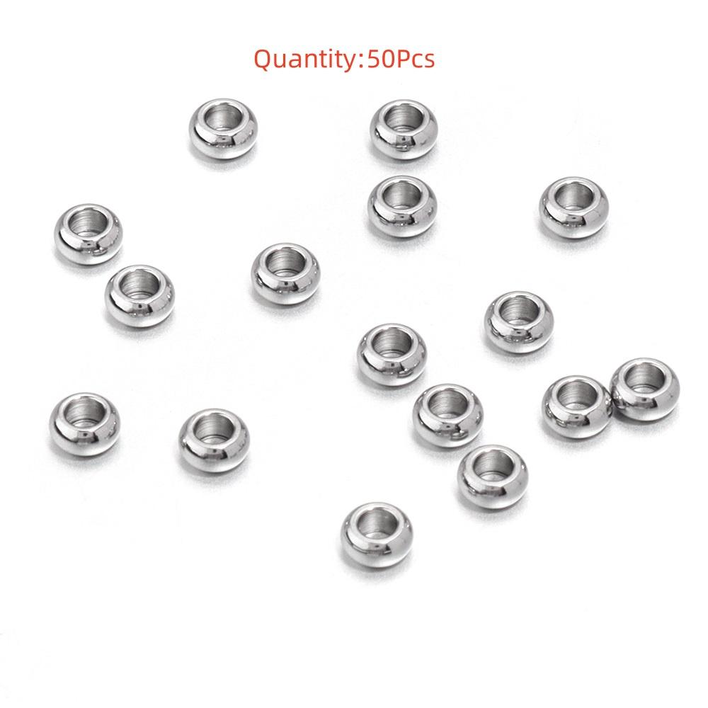 High Quality Stainless Steel Beads Square Round Wheel Shaped Loose Spaced Beads For DIY Charms Bracelet Jewelry Accessories