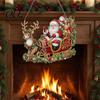 Faux Diamond Art Ornament Kit Christmas Kit, Santa Snowman Hanging DIY Sparkling Ornaments Acrylic Pendant with Rhinestones Craft for Adults, Holiday