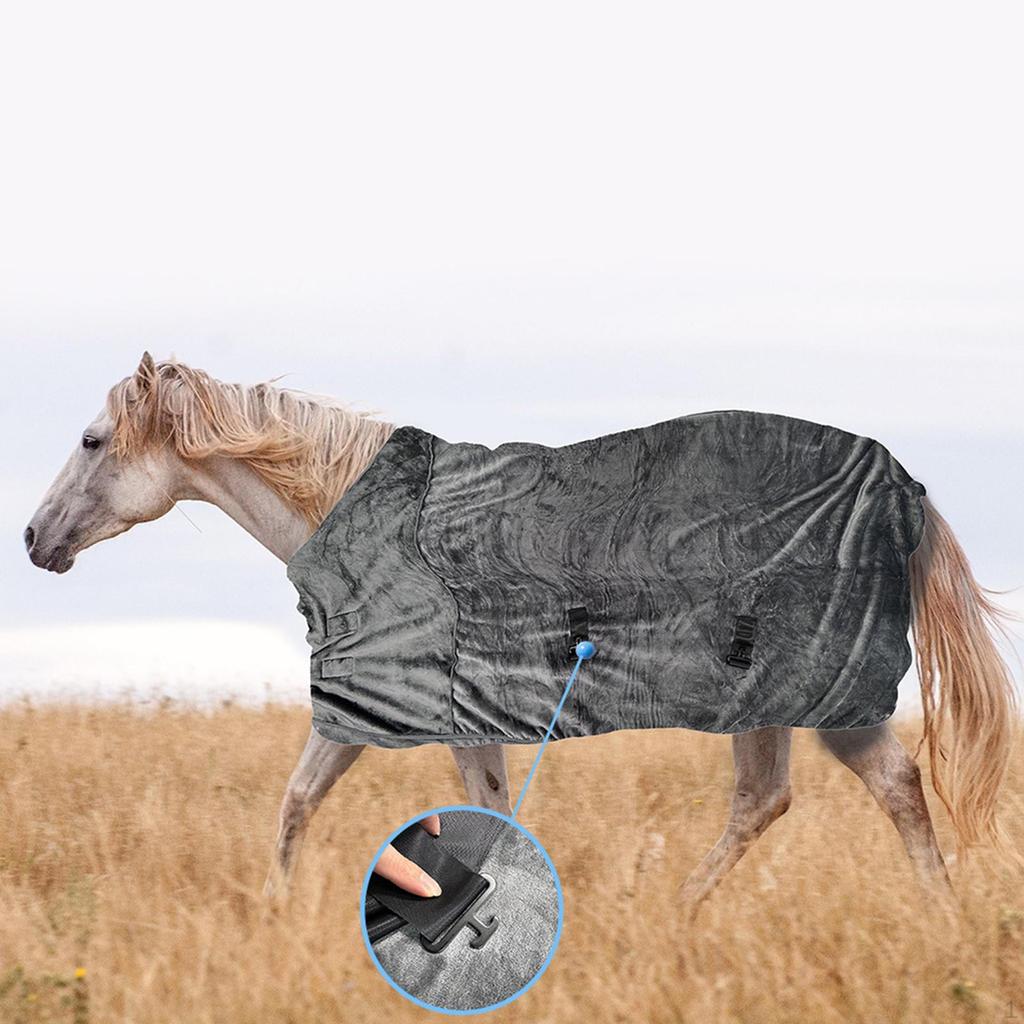 Horse Winter Blanket Flannel Equestrian Apparel Garment, Breathable Windproof Sheet