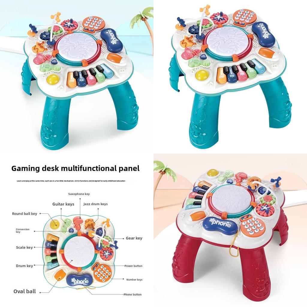 Multifunktionaler Baby-Lerntisch mit Musikspielzeug für Kinder von 1 bis 3 Jahren