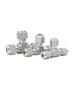 3-25mm 1/8-1" Inch Tub OD Compresie Uino Oțel Inoxidabil 316L Forjat Cot cu 3 căi Conector Fiting Țeavă Cu Piuliță cu Filet UNF