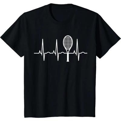 Tennis Heartbeat Shirt Best Tennis Gift Tee for Players Fans T-Shirt Men Clothing Tops Streetwear Vintage T Shirt Camisas