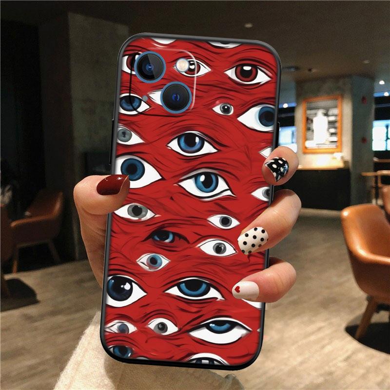 IK62 Spooky Scary Face Eyes New High-End Shell Phone Case for iPhone SE X XS XR 16E 17 11 Pro Max 8 7 6 6s Plus Air