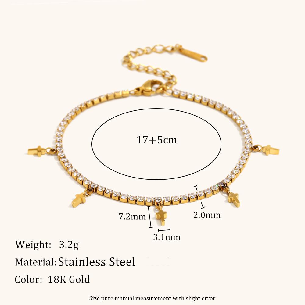 La.Muses Elastic Cubic Zirconia Stainless steel Woman's Bracelet Fashion Luxurious Zircon Party Accessories