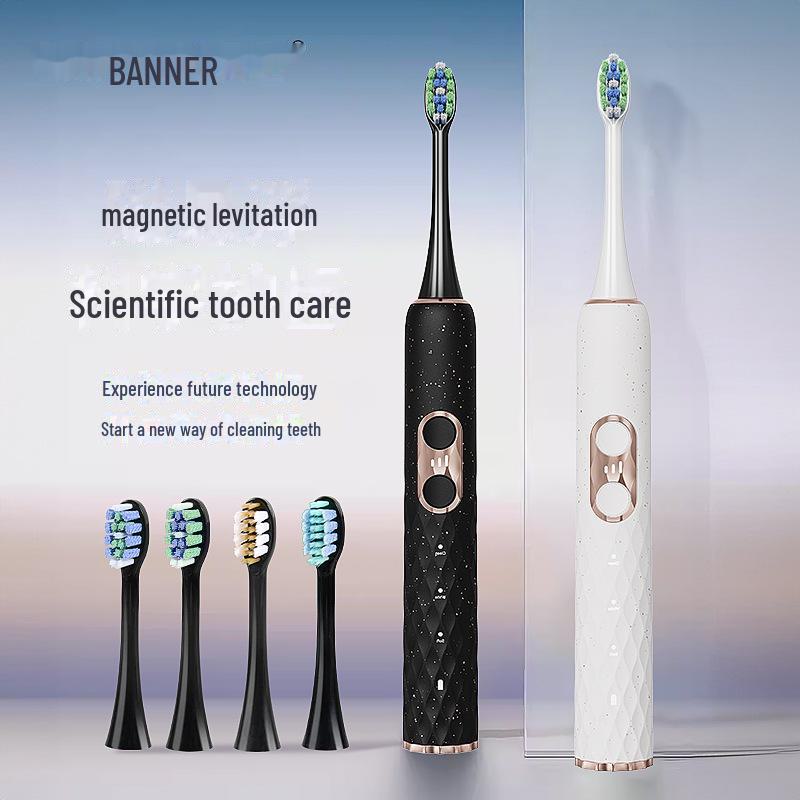 

Электрическая зубная щетка Beinuo с магнитной левитацией и беспроводной зарядкой для взрослых и пар Upgraded version with 4 brush heads