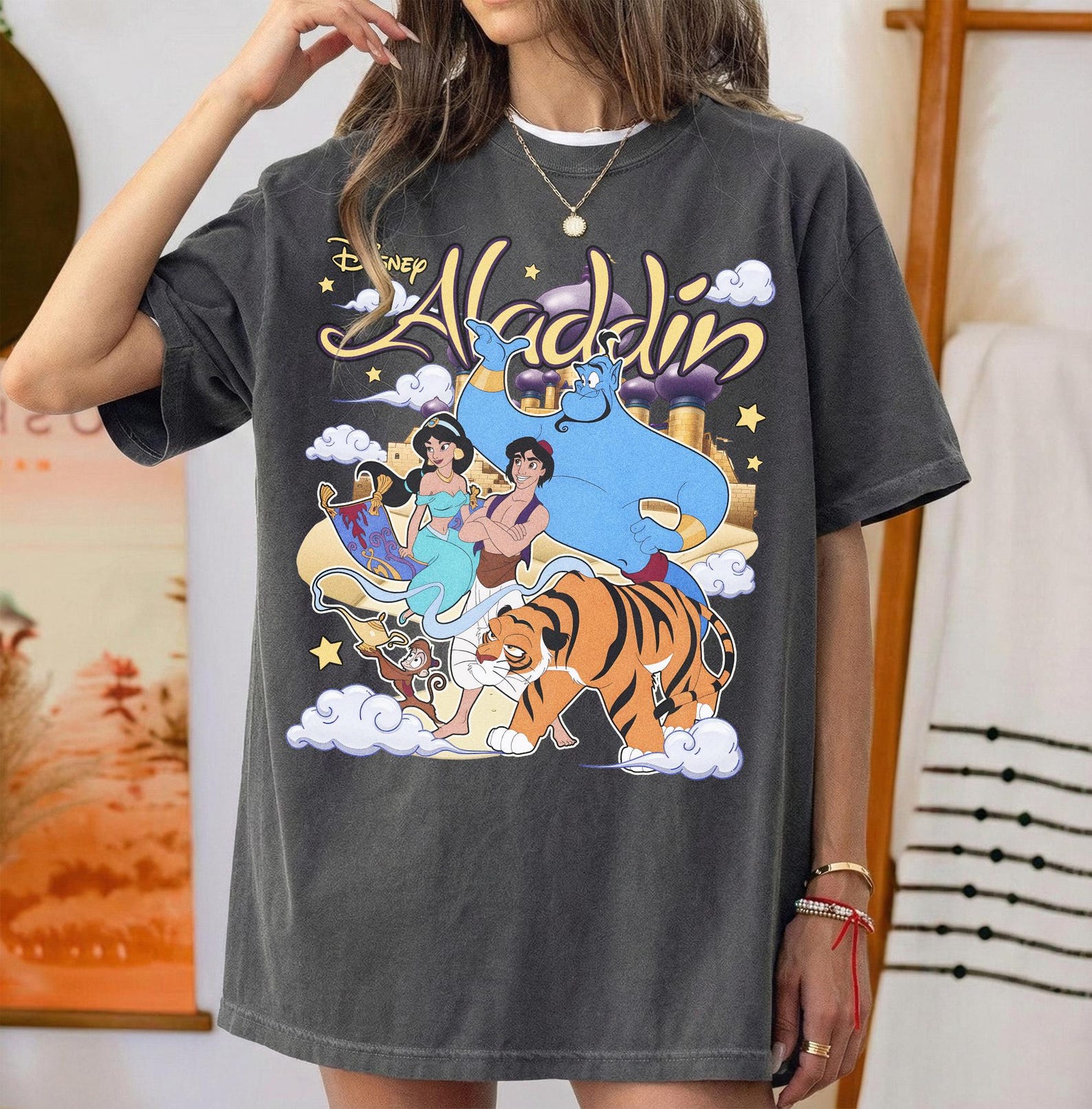 Disney Aladdin Prince Ali Shirt, Jasmine Genie Abu Rajah Tee, Agrabah Magic Carpet Ride, Disney Family Trip Vacation Matching Gift Tee S