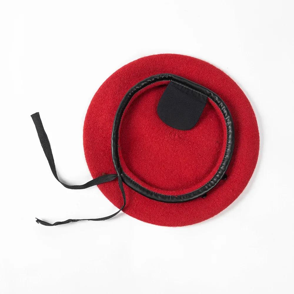 Béret adjustable unisexe en pure laine Grande taille Bérets militaires de l'armée Grande Tête Soldat Diable Hiver Chaud Large Chapeaux de Peintre S-XL 62cm