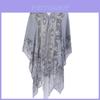 Elegant 2018 Women Chiffon Blouse Coat With Boho Floral Design For Beach Cover Up