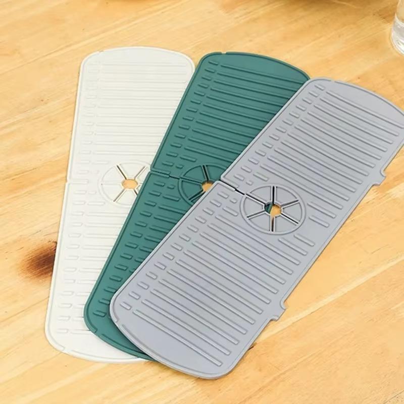 Silicone Faucet Water Catcher Mats,Kitchen Sink Spill-Proof Drying Pads,Anti-Slip Drain and Splash Guard Water Catcher Mat