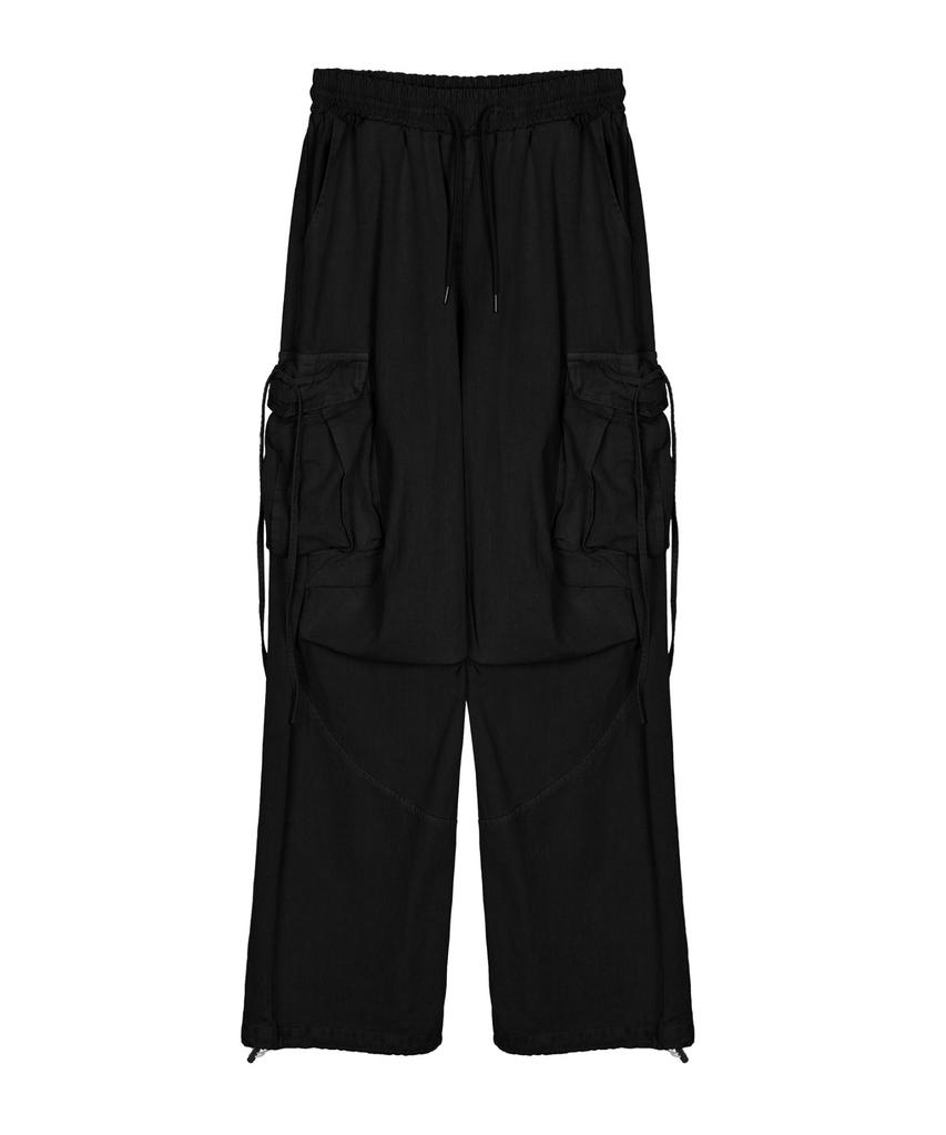 Nigaennikol Vintage Cargo String Wide Pants_Black