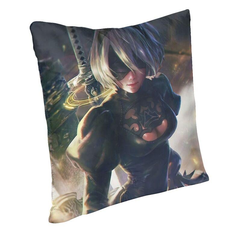 Anime Cartoon Game Nier Automata Cushion Cover Sofa Decoration Sexy Girl Yorha Square Throw Pillow Cover 45X45