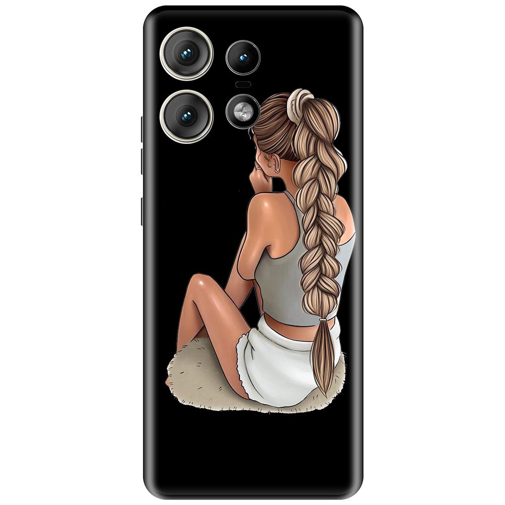 Case for Motorola Edge 50 Pro Black Moto Edge50 Cute Cartoon shockproof Tpu Silicon Bumper Full protection Ultra thin 6.7inch