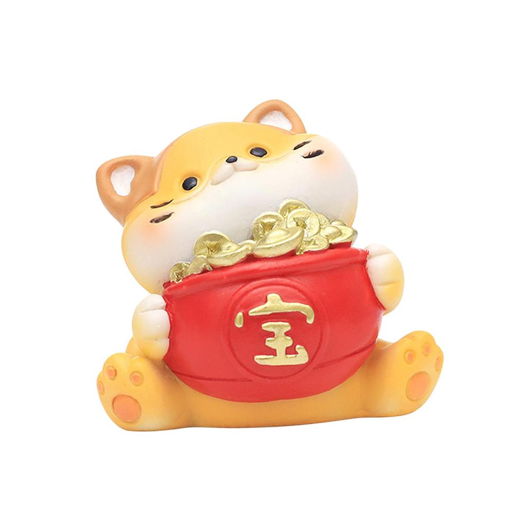 Lucky Cat Figurine Collection Desktop Ornament Animal Sculpture Car Dashboard Decor for Office Living Room Bedroom Shelf Desk