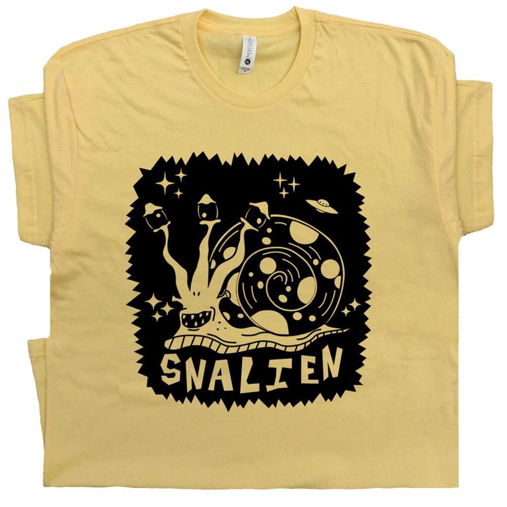 Alien Snail T Shirt Weird Ufo Snailien Area 51 Roswell UAPs Tee Cryptozoology L