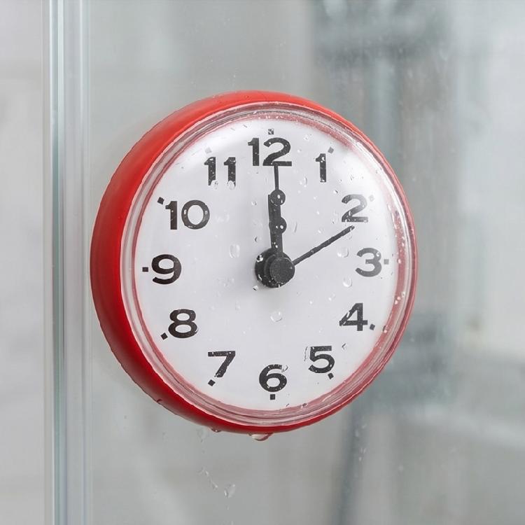 Suction Mounted Shower Clock for Bathroom Mirror, Round Clock Face with Bold Numerals for Sink Side Placement for Family Use
