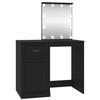 VidaXL Dressing Table with LED, Makeup Table with Storage, Cosmetic Table, Bedroom Furniture, Modern, Black 816769