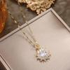 Sunflower Titanium Steel Diamond Clavicle Necklace for Women - Luxury & Versatile Choker Accessory