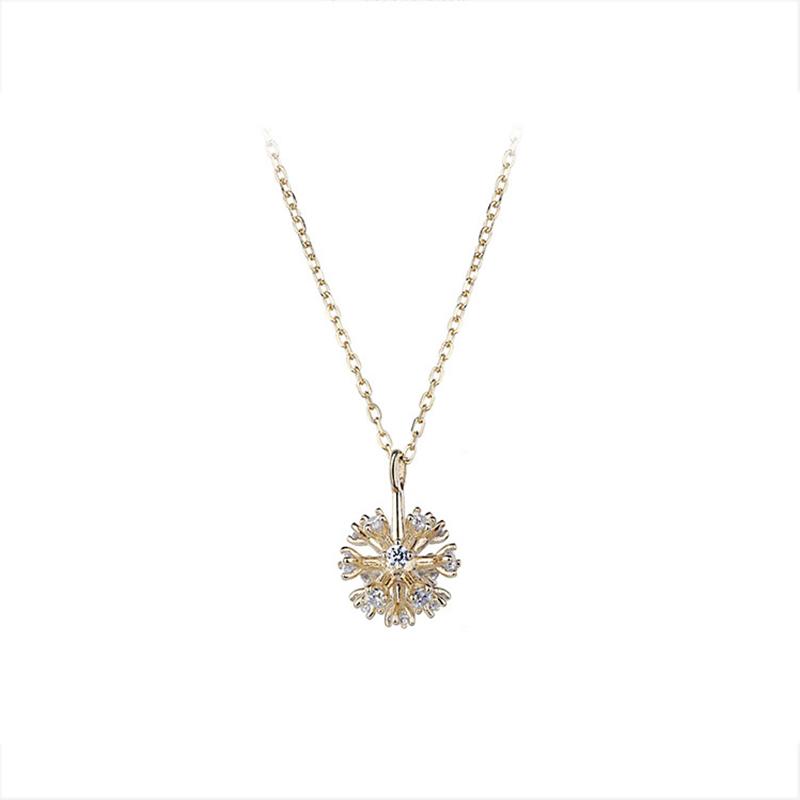 ANENJERY Colar de zircônia de dente de leão para mulheres, gargantilha com corrente de clavícula mnimalista, joias de casamento