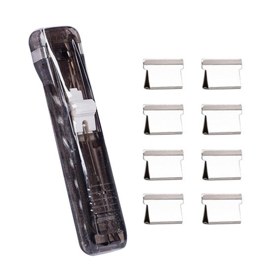 Portable Stapler Dispenser Eco-Friendly Reusable Metal Clips for Document Protection Lightweight Handheld Paper Clip Dispenser for Home School