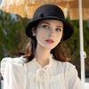 Women Basin Hat Flower Bow Decor Wide Brim Summer Bucket Hat Face-Slimming Outdoor Travel Beach Hat Headwear
