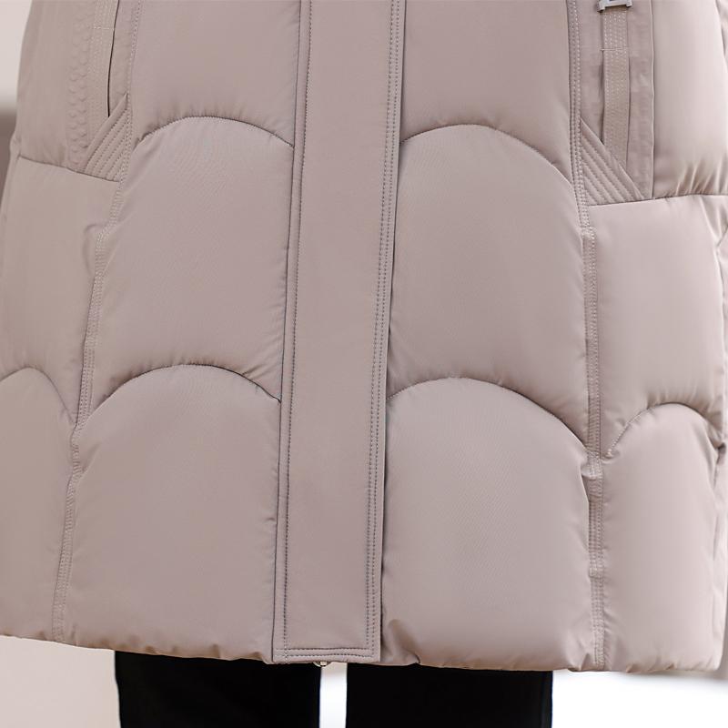 Women Plus Size Long Hooded Padded Coat Winter Warm Ladies Cotton Outerwear Jacket
