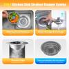 3 In 1 Sink Strainer Stopper - Kitchen Sink Stopper with Upgraded Bigger Basket, 304 Stainless Steel Anti-Clogging Drain Strainer for US Kitchen