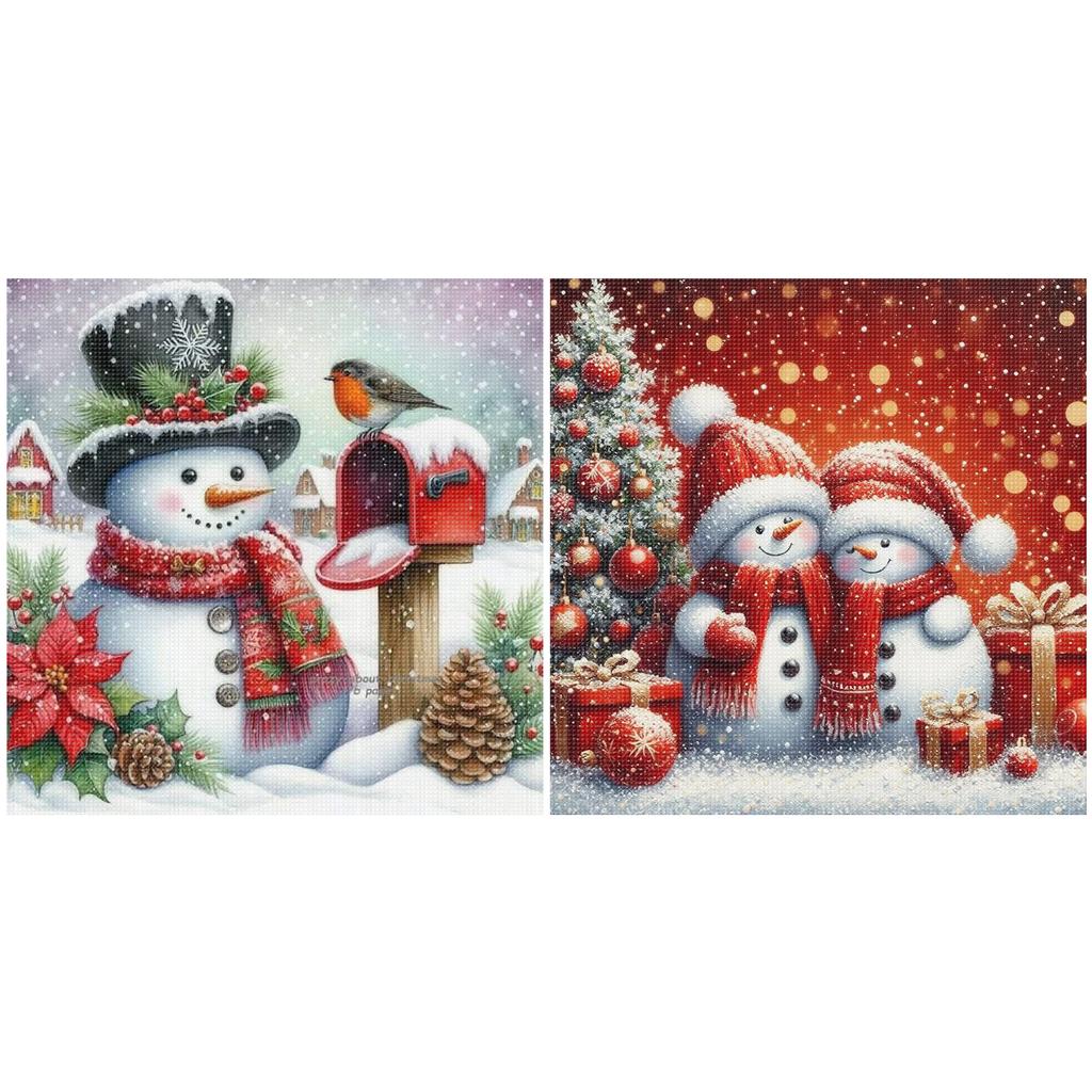 Christmas Full 11CT DIY Stamped Cross Stitch Kits 17.72x17.72in Needlework Embroidery Kit for Beginners Adults Home Decor
