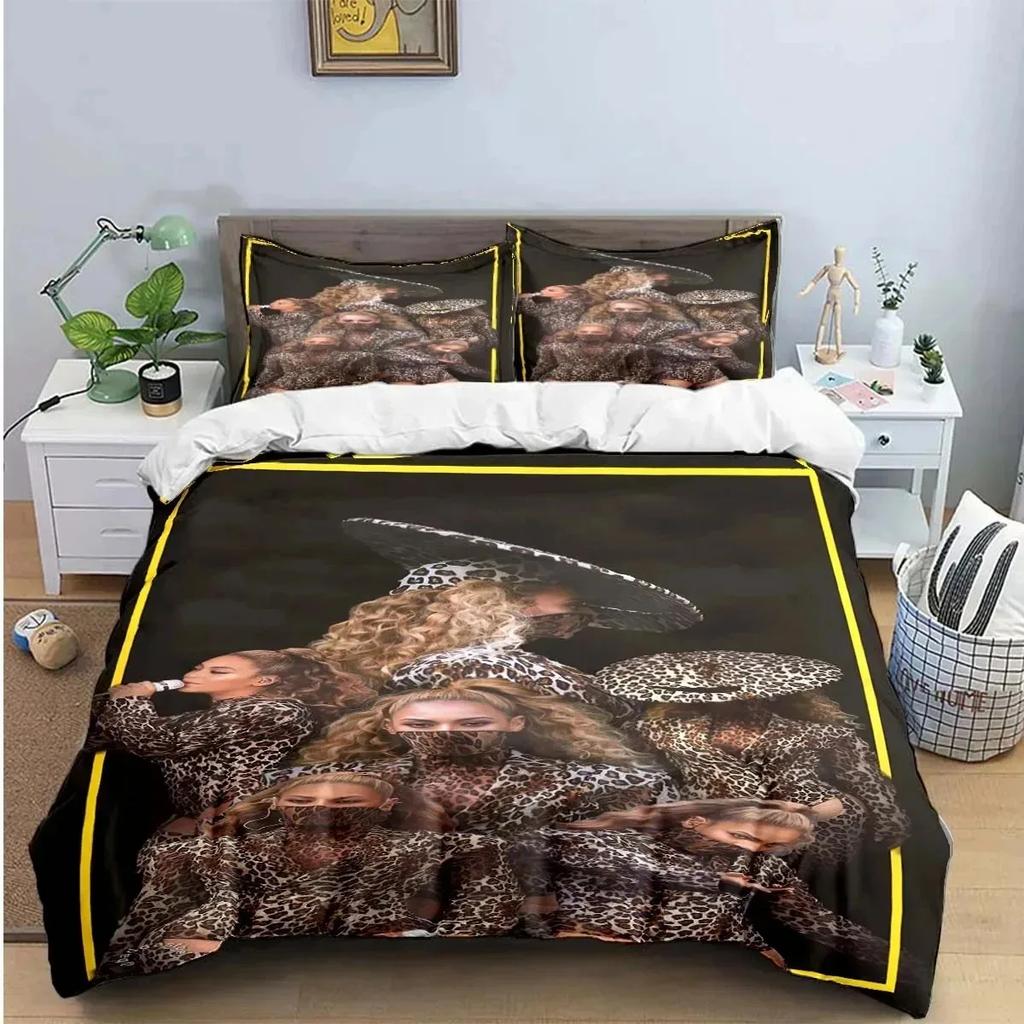 Pop Sängerin B-Beyonce Bettwäscheset Jungen Mädchen Einzelbett Queen King Size Bettbezug Kissenbezug Bett Jungen Erwachsene Heimtextilien