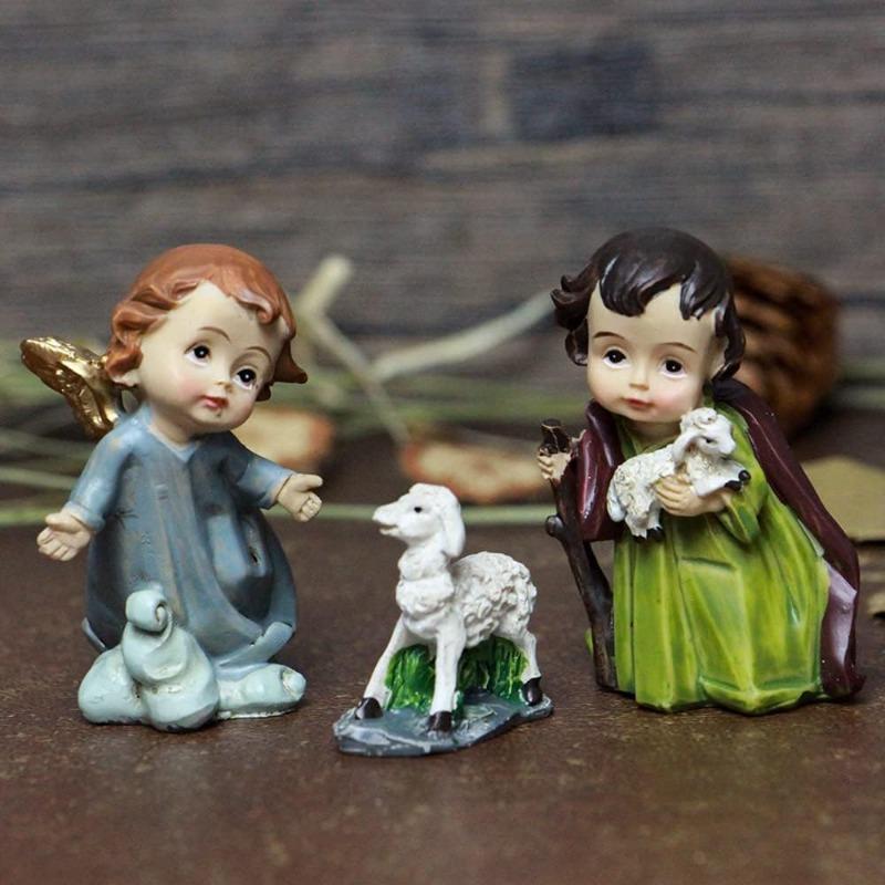 11pcs/ Set Christ Birth of Jesus Ornament Gifts Nativity Scene Crafts Resin Christmas Manger Decoration Catholic Figurines
