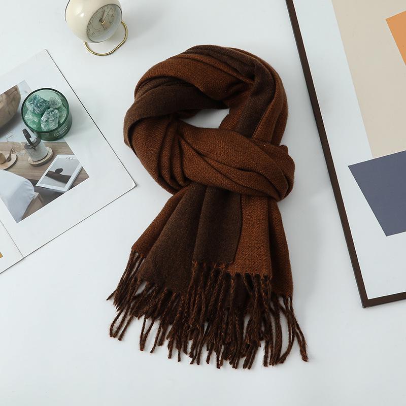 Women's Double-sided Wool Cashmere Scarf Shawl: New High-end Autumn/Winter 2026 Style